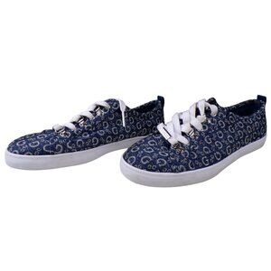 Guess Los Angeles Blue Logo Pattern Low-Top Casual Shoe Sneaker 9.5 #452